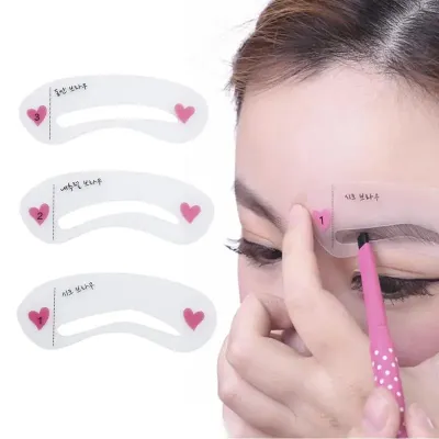 3 Style Unique Ladies Eyebrow Drawing Guide (2 Set)